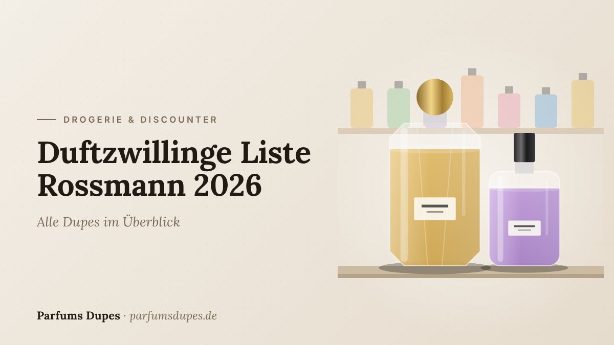 Titelbild: Duftzwillinge Liste Rossmann 2026 – alle Dupes im Überblick